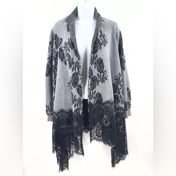 Soft Surroundings Womens Lace Ruana Cardigan Size M Angora Blend Open Sweater - Picture 2 of 12